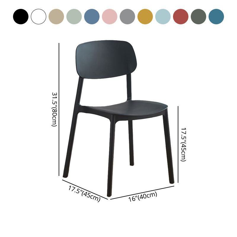 Sillas de comedor de plástico de estilo moderno, silla apilable de comedor con respaldo abierto para cocina (juego de 4)