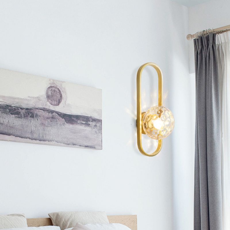 Industrial Style Ball Shape Wall Sconce Glass 1 Light Sconces for Corridor
