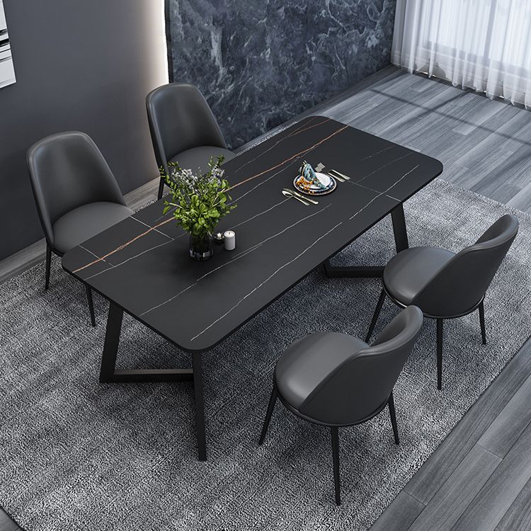 Glam Dinette Set with Faux Leather Chairs 1/4/5/7 Pieces Dining Table Set