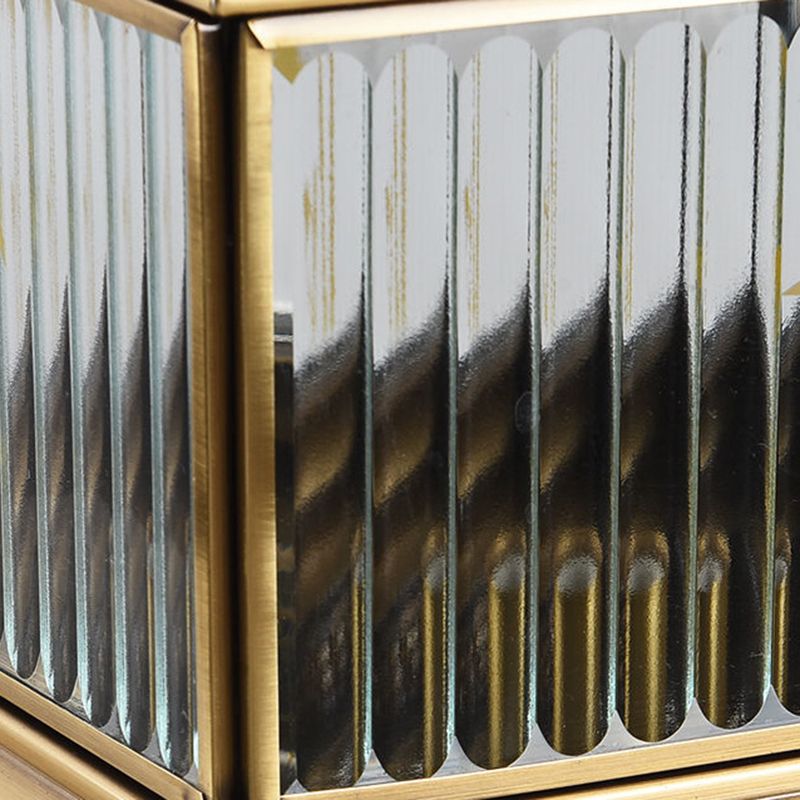 Metal Rectangle Shape Outdoor Lamp Modern Style 1-Light Solar Pillar Light