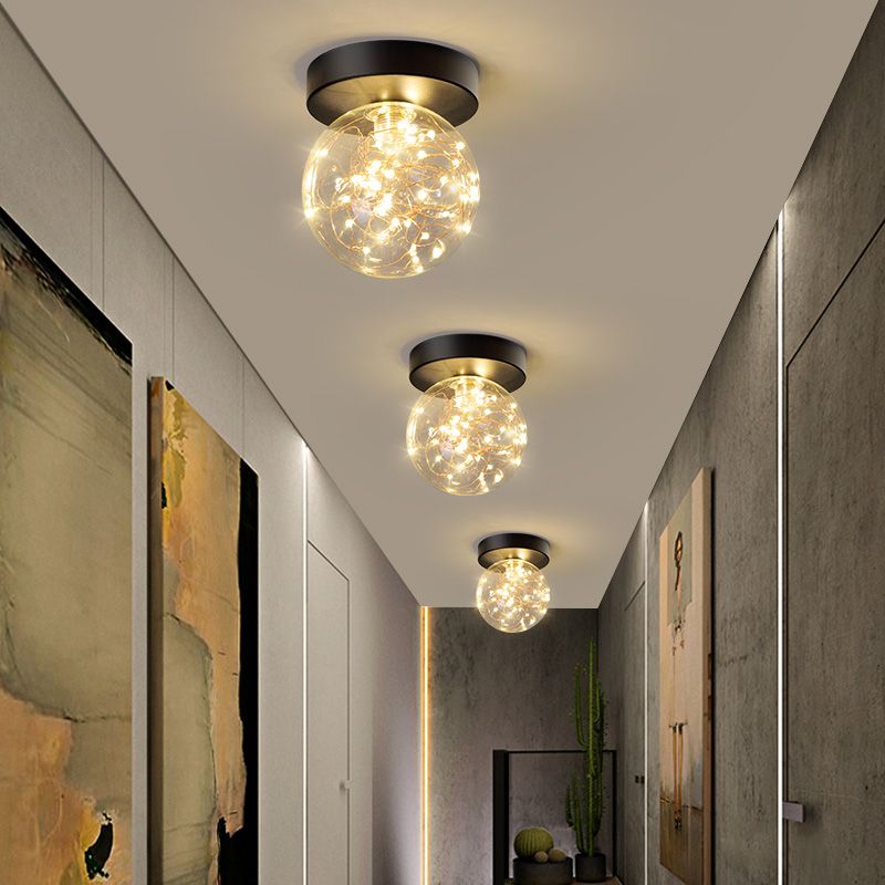 Modernism Flush Mount Ceiling Light Glass Flush Light for Corridor