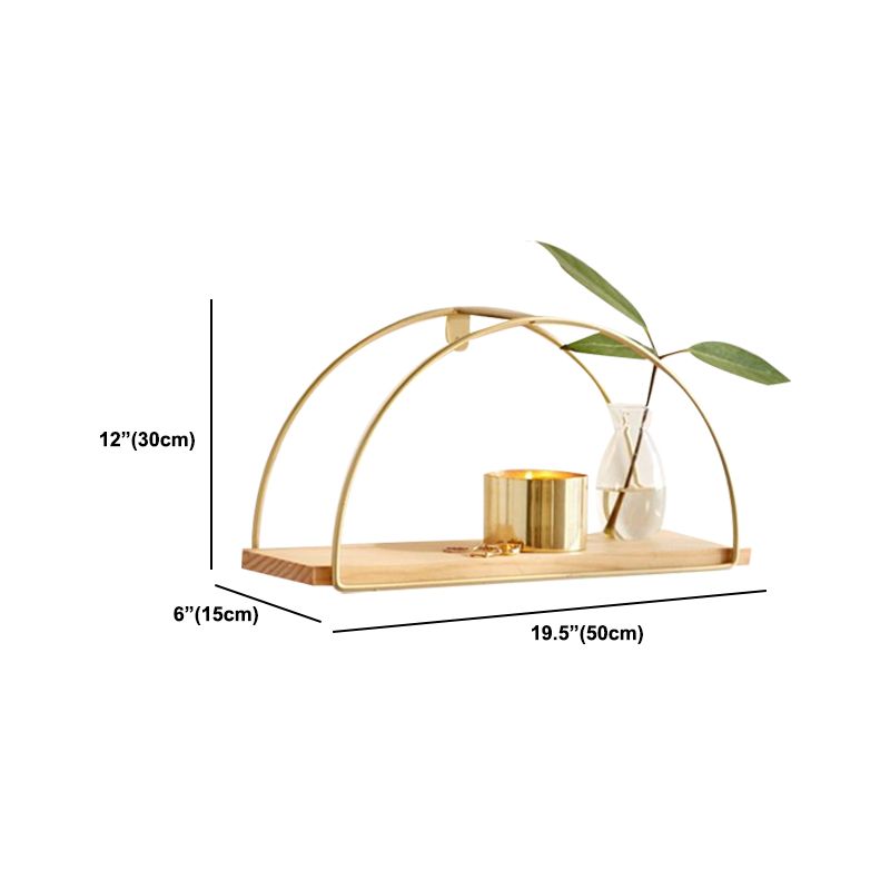 Floating Metal Bookshelf Luxury Gold Open Bookcase with Shelves