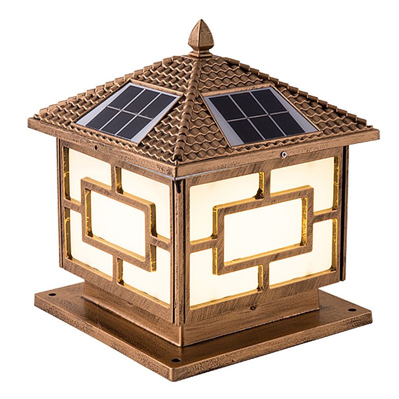 Modern Pillar Lamp Minimalist Outdoor Lamp with Acrylic Shade for Garden
