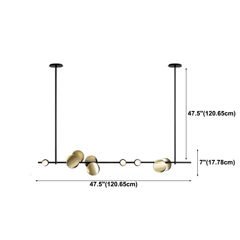 Modern Style Linear Hanging Pendant Lights Metal 12- Light Pendant Light Fixtures