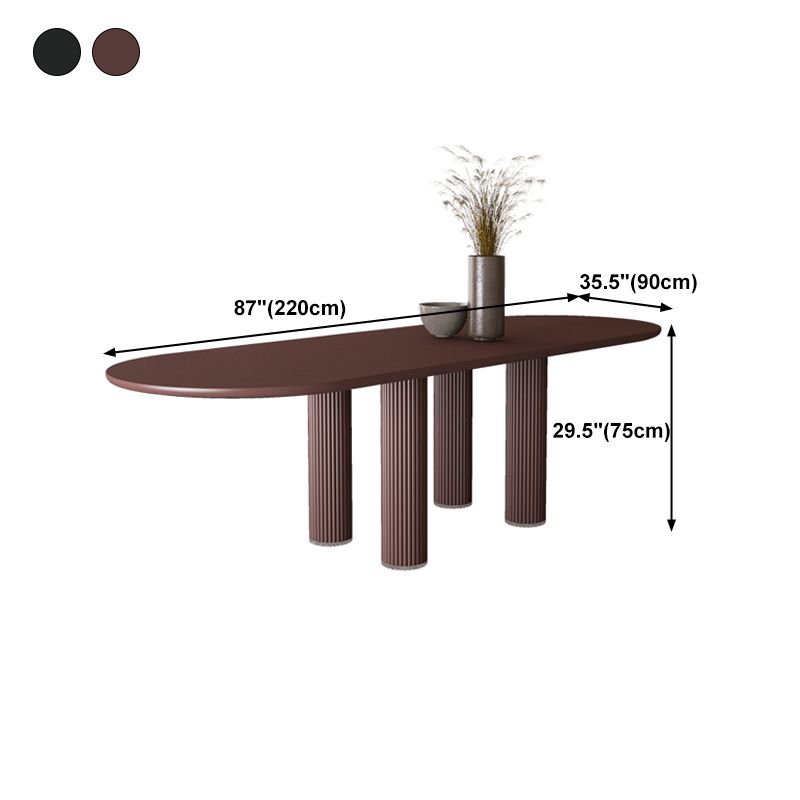 Modern Oval Dining Table Tripod Base Kitchen Dining Table with Solid Wood