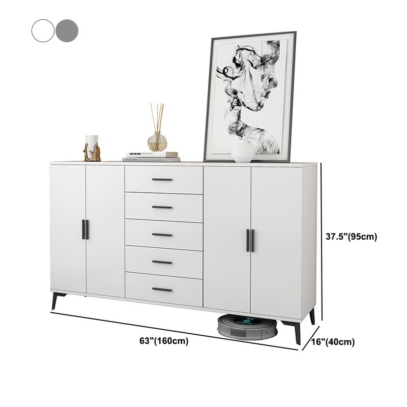 37.40" H Modern Accent Chest Wooden Side Cabinet with 5 Drawers