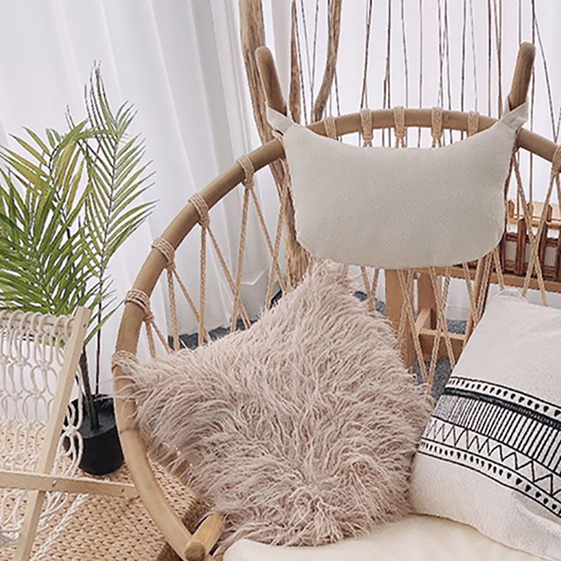 Scandinavian Papasan Chair Solid Color Wooden Papasan Chair for Living Room