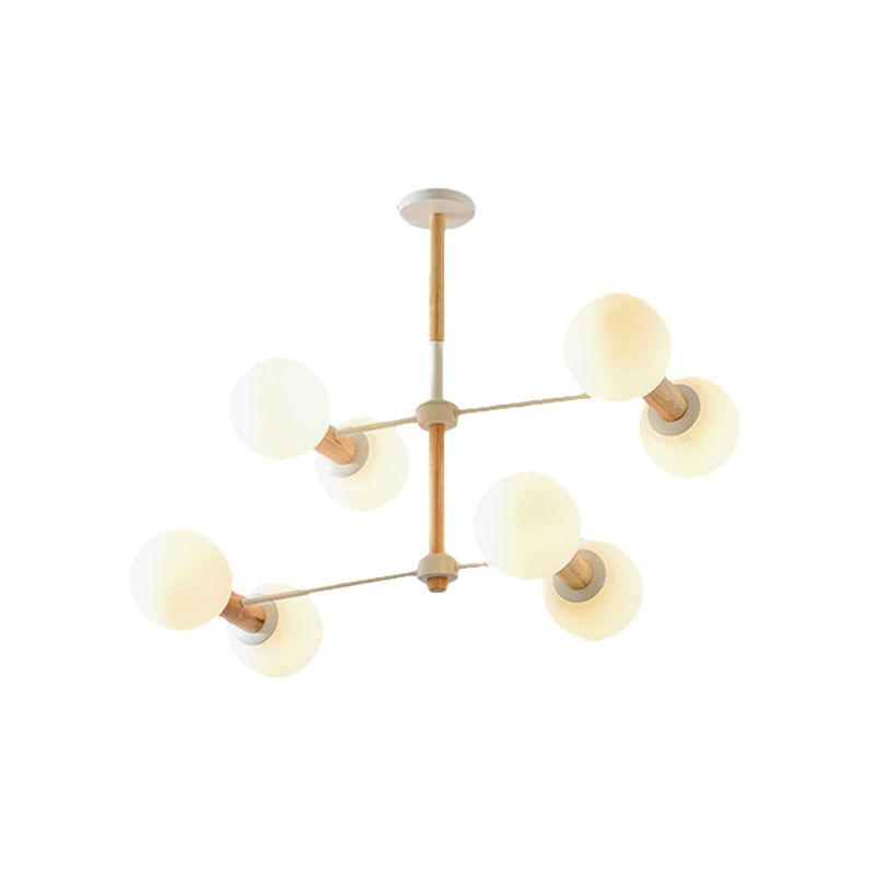 Style modernisme orbe lustre lampe blanche verre 8/12 lumières salon suspendu luminaire