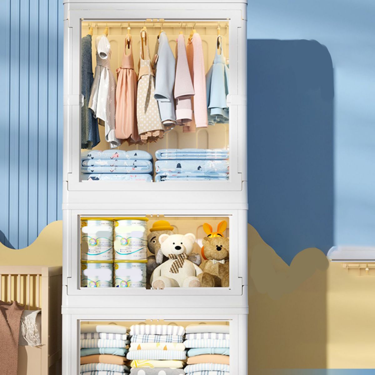 Plastic Bedroom Storage Cabinet Contemporary Hinged Door Cabinet