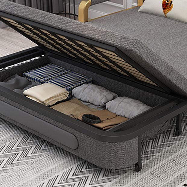 33.46"H Modern Cotton Blend Square Arm Sofa Bed for Living Room