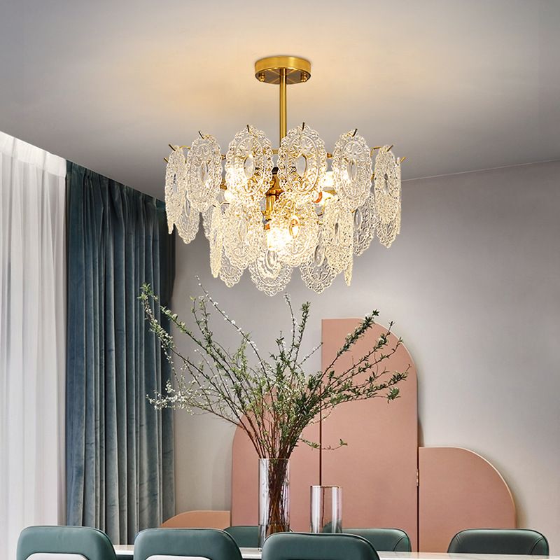 Glass Shade Hanging Light Modern Style Pendant Light Fixture for Living Room