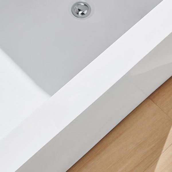 Modern Freestanding Rectangular Bath Tub Acrylic Home Bathtub in White