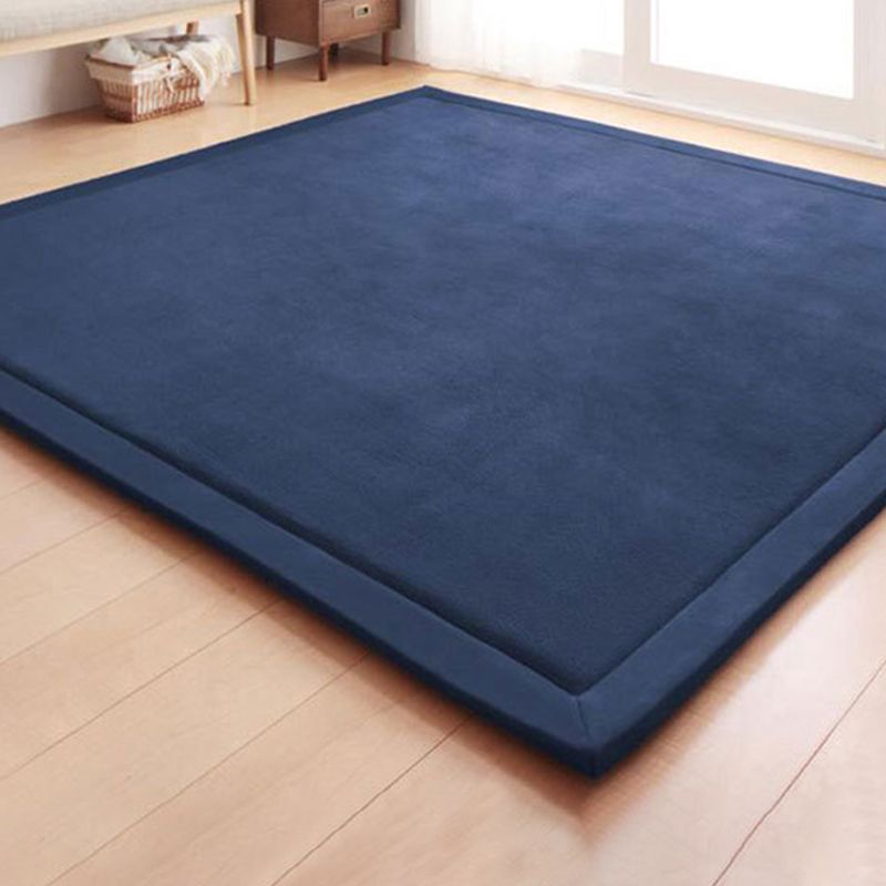Fancy Living Room Carpet Solid Color Polyester Area Rug Stain Resistant Area Rug