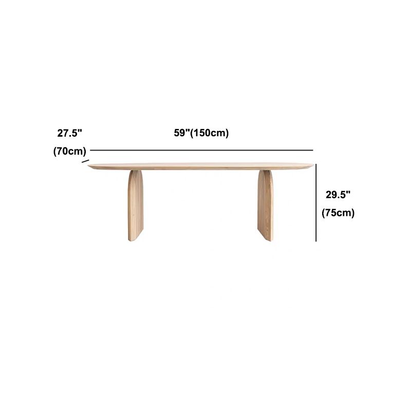 Contemporary Style Dining Table Oval Solid Wood Natural Dinette Table for Home Kitchen