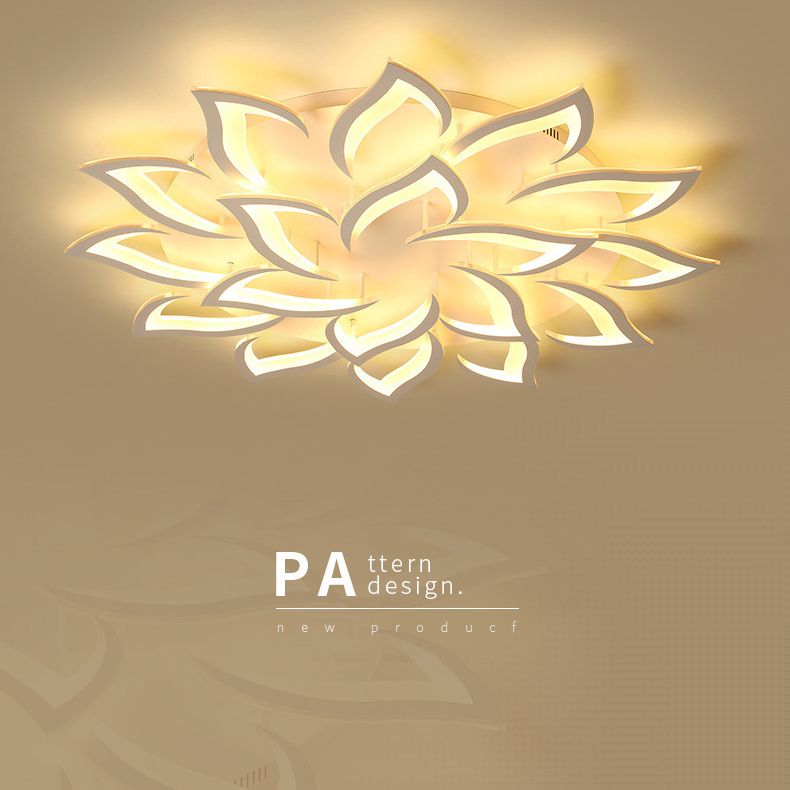 Flower Flush Ceiling Light Fixture Modern Acrylic LED White Flush Mount Ceiling Fixture