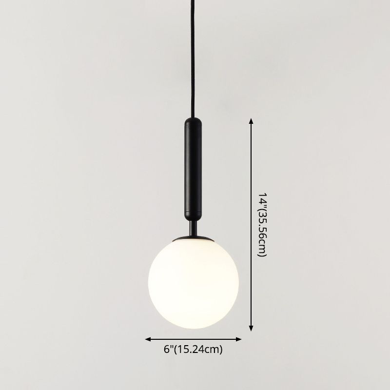 1 Light Pendant Lighting Fixtures Contemporary Spherical Glass Hanging Lights for Lounge