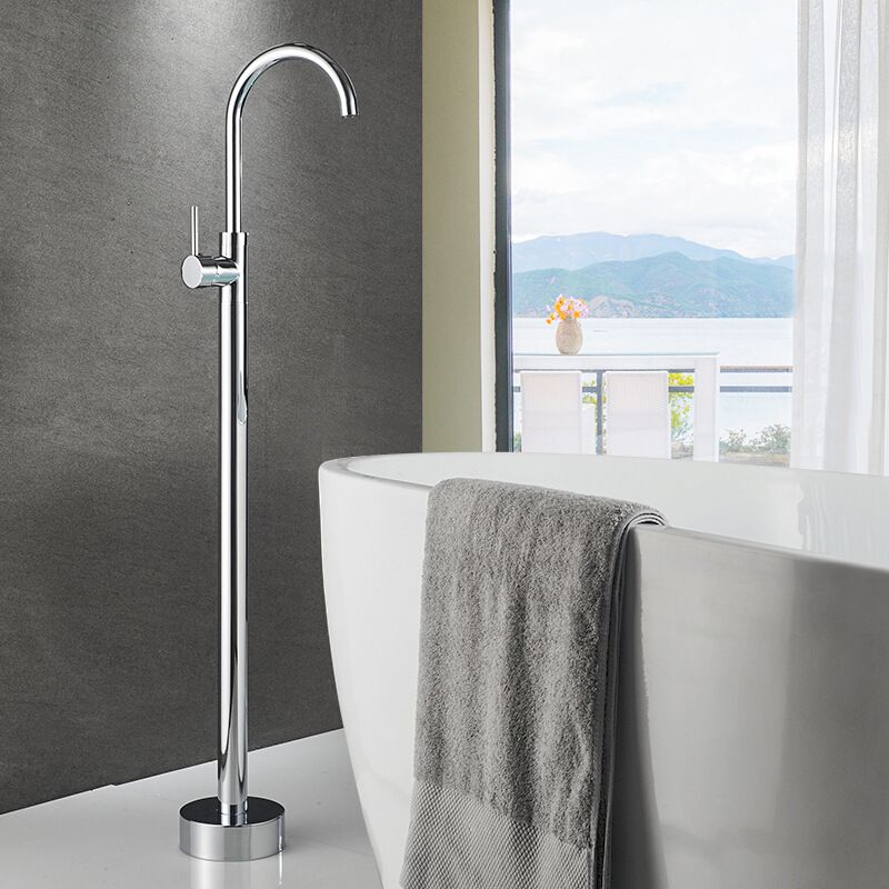Modern Freestanding Tub Faucet Floor Mounted Lever Freestanding Tub Filler Trim