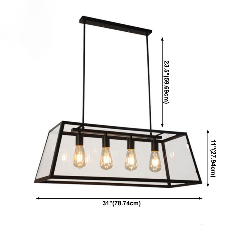 Lampada dell'isola industriale con tonalità di vetro per la caffetteria del salotto