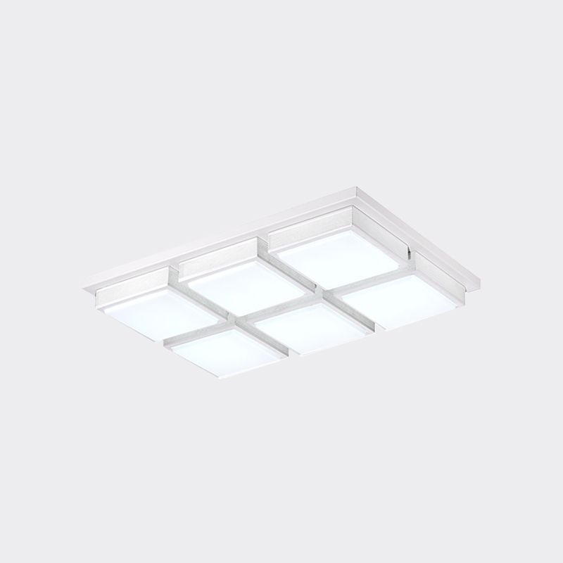Contemporaneo Quadrato/Rettangolo Luce di montaggio a incasso Acrilico 6/9 luci Lampada da soffitto soggiorno in bianco/nero, illuminazione calda/bianca