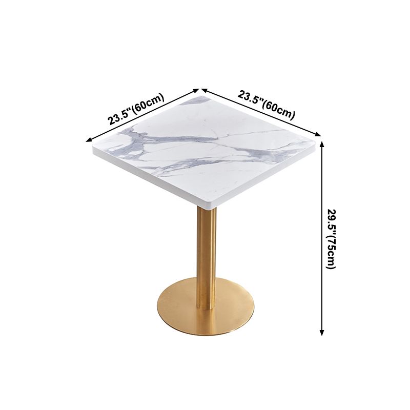 Mesa de lujo tradicional de metal con base de pedestal para cocina y comedor