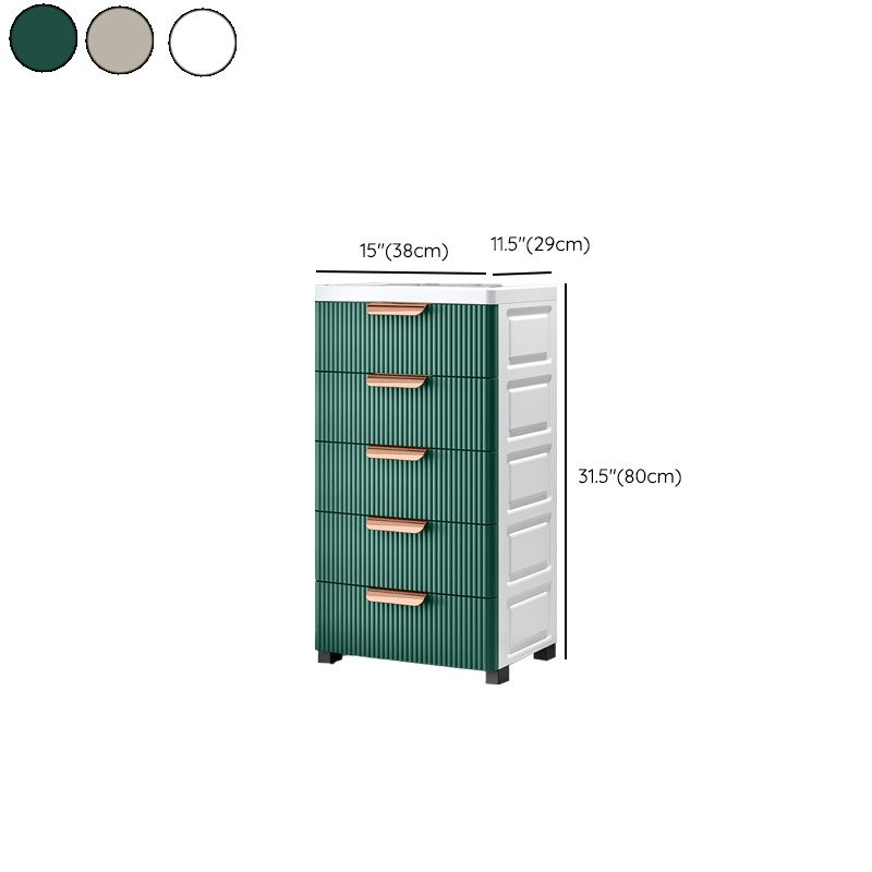 Ultra Modern Plastic Vertical Kids Nightstand with Drawers for Bedroom