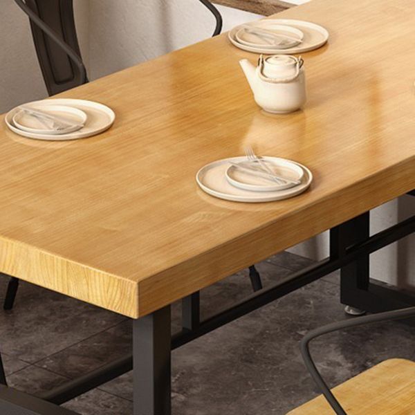 Industrial Dinning Table with Wood Rectangle Dining Table for Home