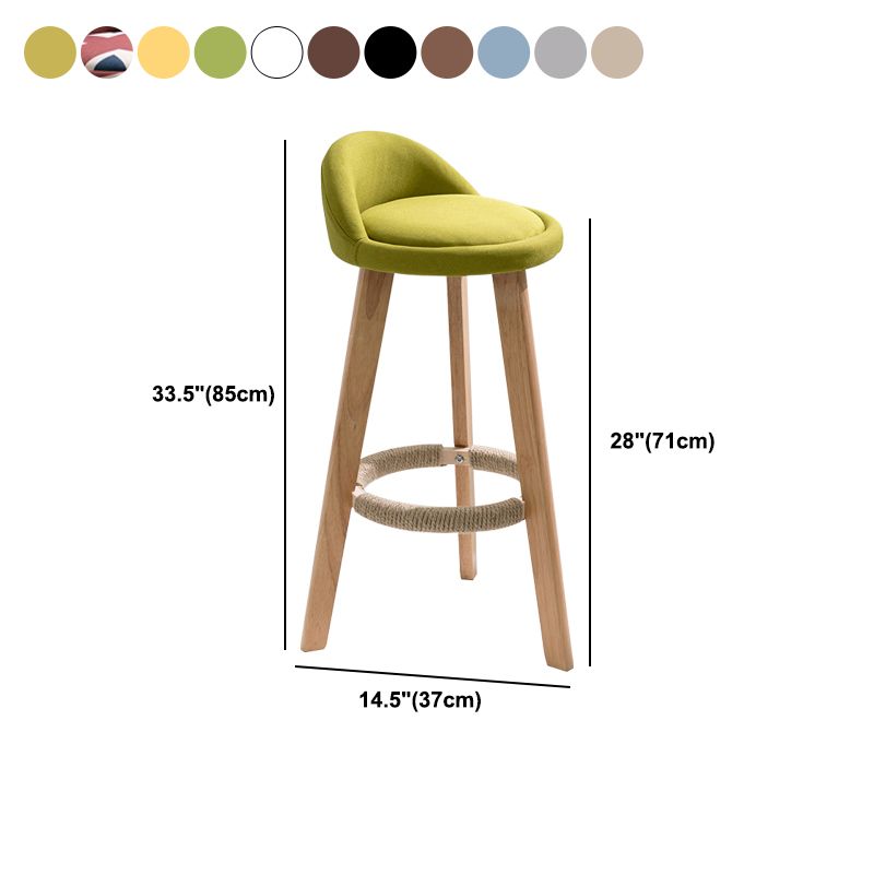 Scandinavian Footrest Dessert Shop Stool Matte Finish Upholstered Bar Stools