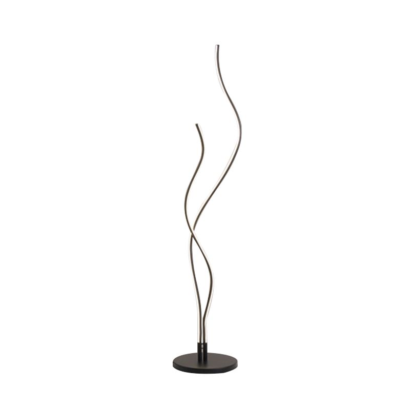 Modernista Waving Line Stand Up Lampada Acrilico LED LED LETTURE LETTURA Luce in bianco/nero
