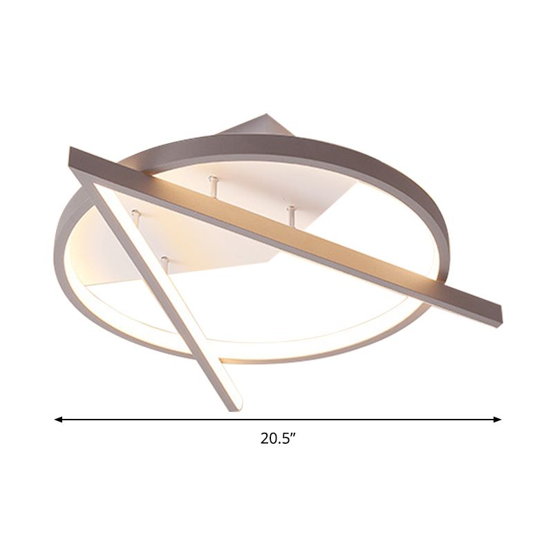 Acrílico Luz de techo de techo en forma de V Luz LED de LED gris minimalista con luz cálida/blanca, 16.5 "/20.5" de ancho