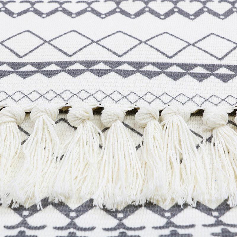 Simple Native American Rug Traditional Cotton Blend Carpet Washable Rug with Fringe for Bedroom