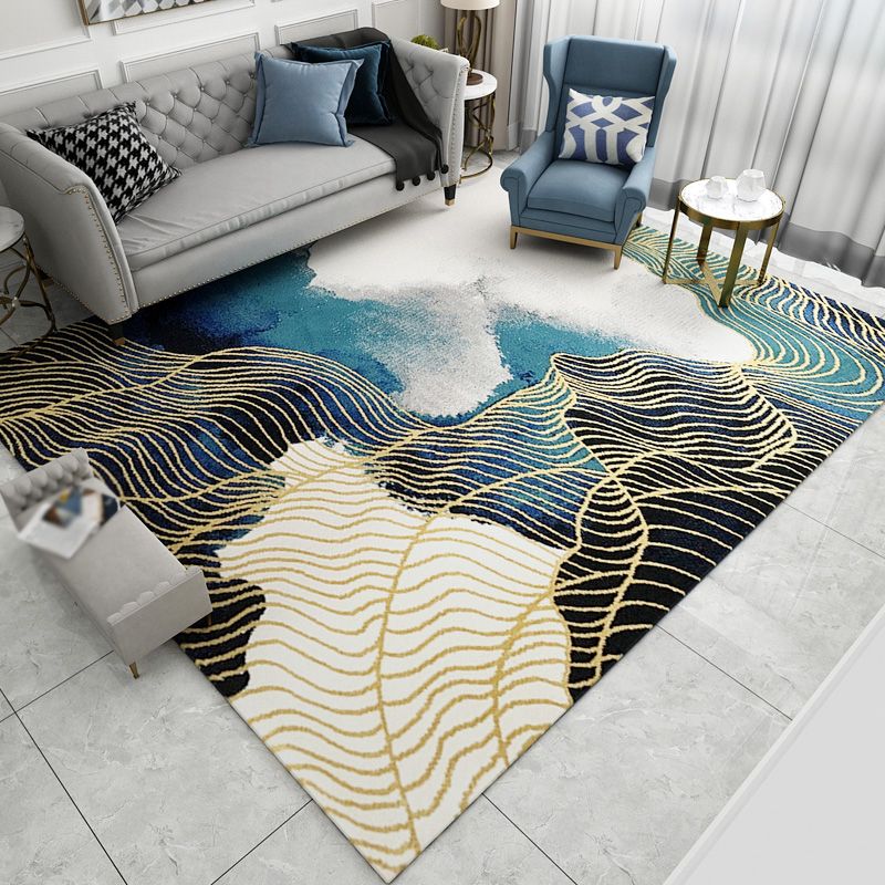 Antiek tapijt Modern abstract print Rug wasbaar polyester tapijt met niet-slipachter