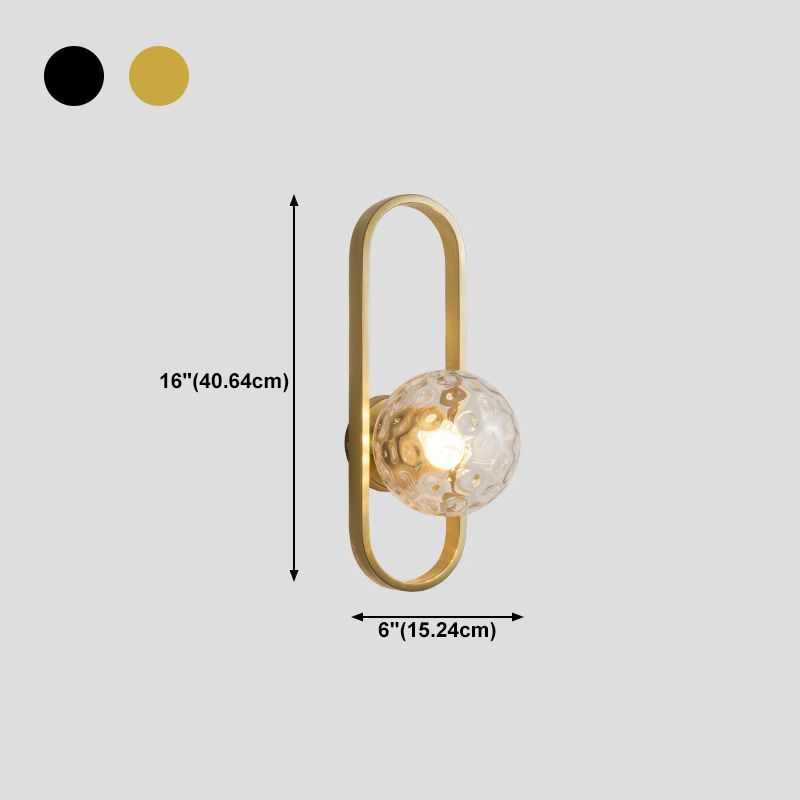 16" Wide Modern Wall Sconce Globe Glass Shape Wall Light for Living Room