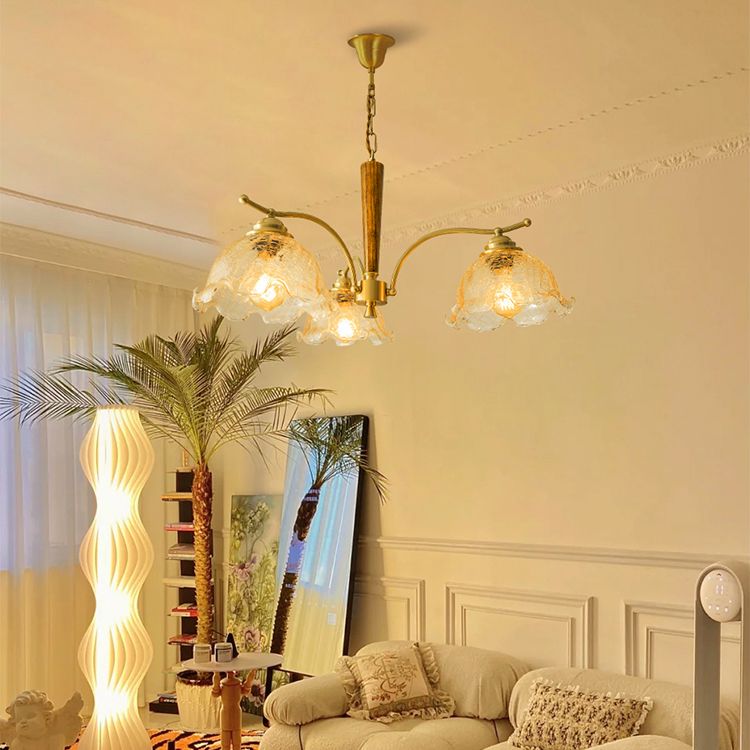Moderni cupola lampadario del lampadario a pendente in vetro in oro