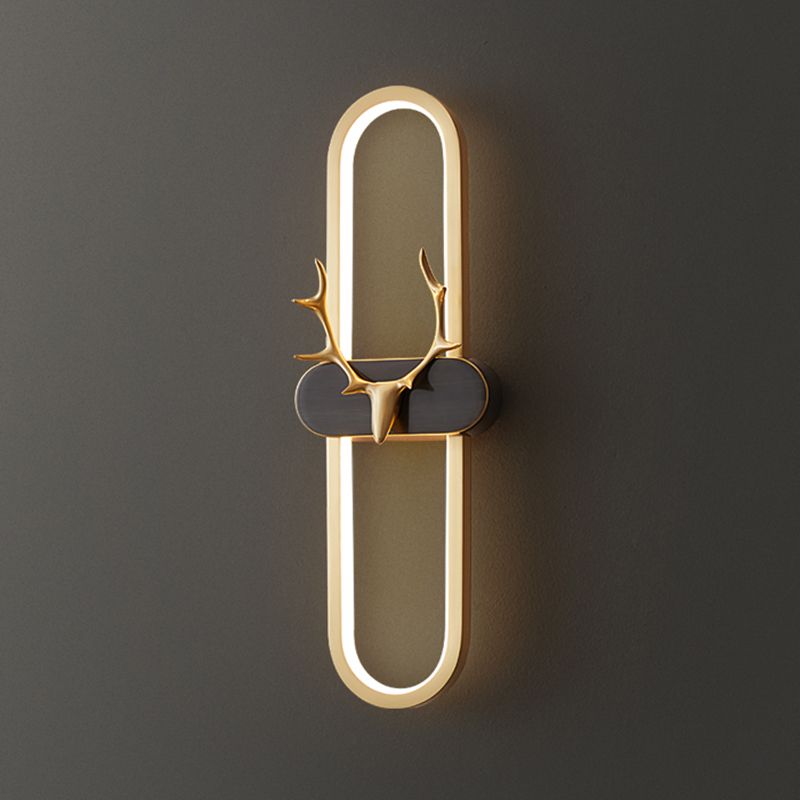 Copper Antlers Wall-Mounted Light Metal Wall Light Sconces for Bedroom