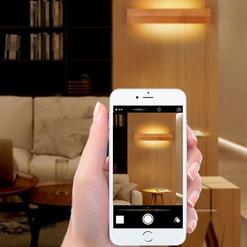 Wood Rectangular Vanity Wall Lights Contemporary Style 1 Light Vanity Lighting Ideas