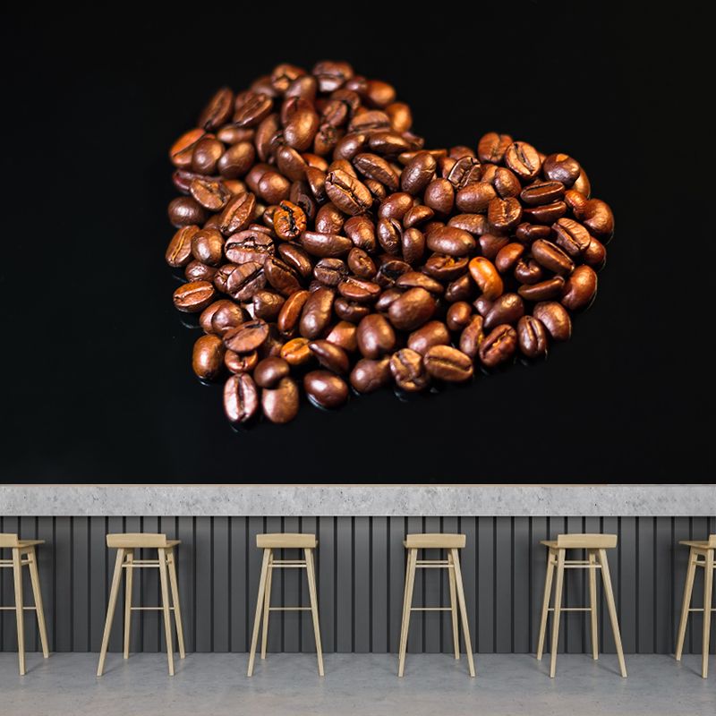 Modern Coffee Beans Mural Wallpaper Environment Friendly for Coffee Shop