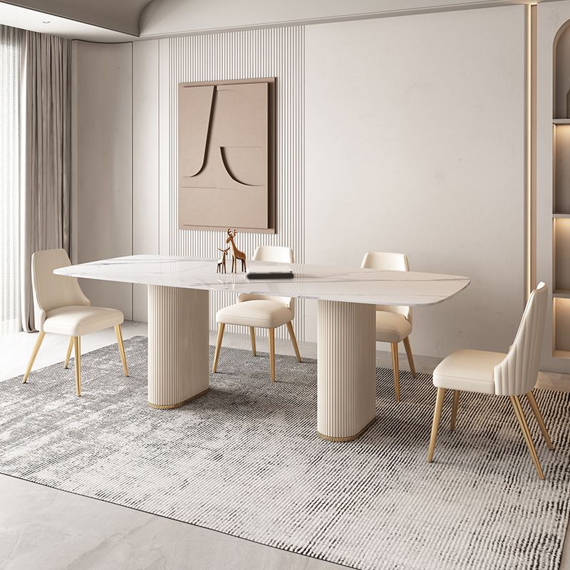 Modern Sintered Stone Dining Set Rectangle 1/4/5/7 Pieces Dining Room Table Set