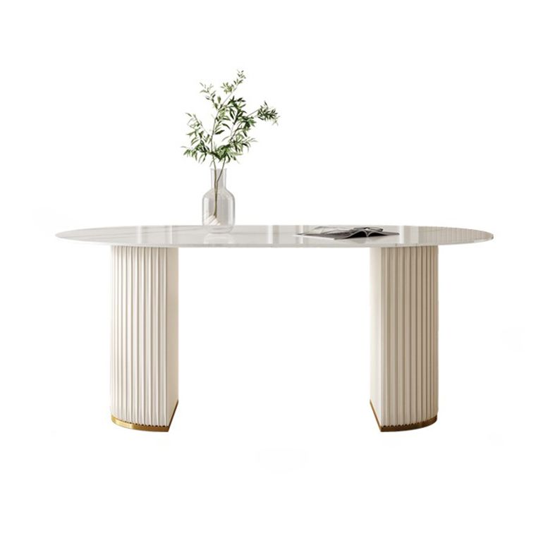 Traditional Luxury Dining Table Oval Sintered Stone Dining Table for Home Use