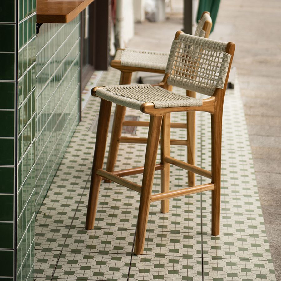 Low Back Bar Stools White Dining Stools with Solid Wood Base
