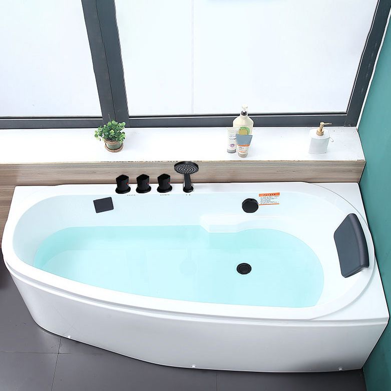 Modern Acrylic Bath Soaking Corner White Bathtub , 29.92-inch Wide