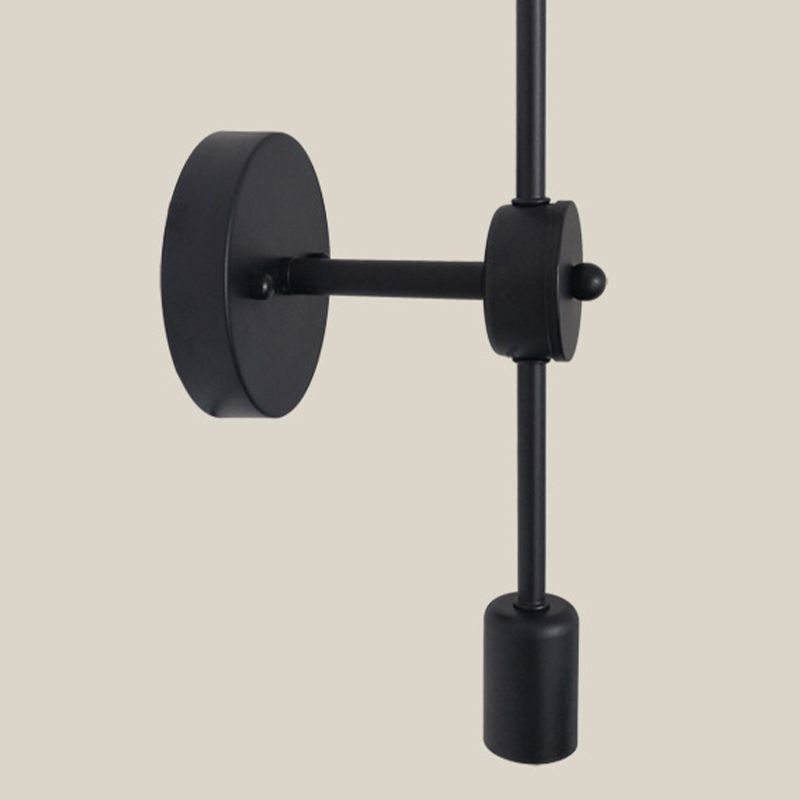 Black Modern Metal Wall Sconce Cylinder Shape Vanity Lamp for Bathroom