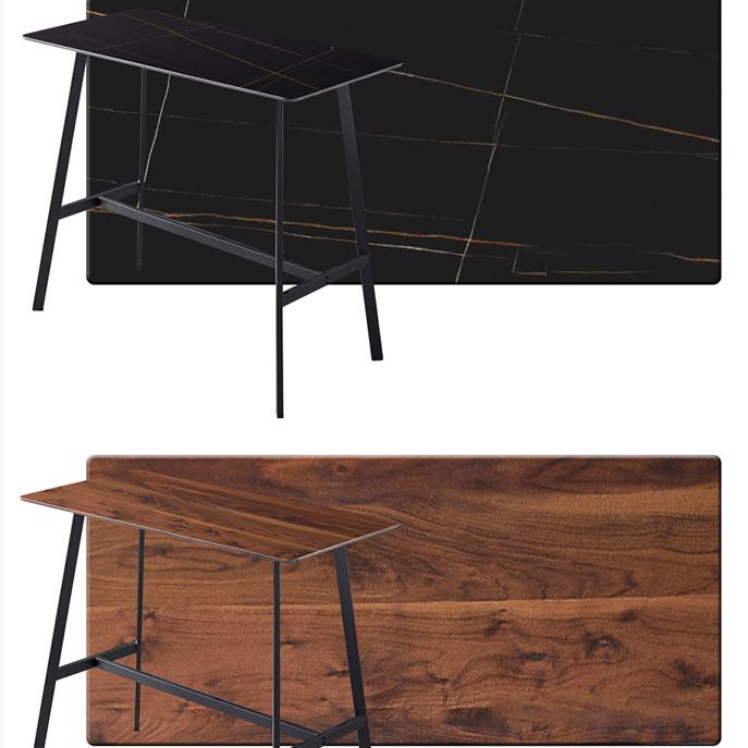 Contemporary Rectangle Bar Counter Table Sintered Stone Dining Table for Restaurant
