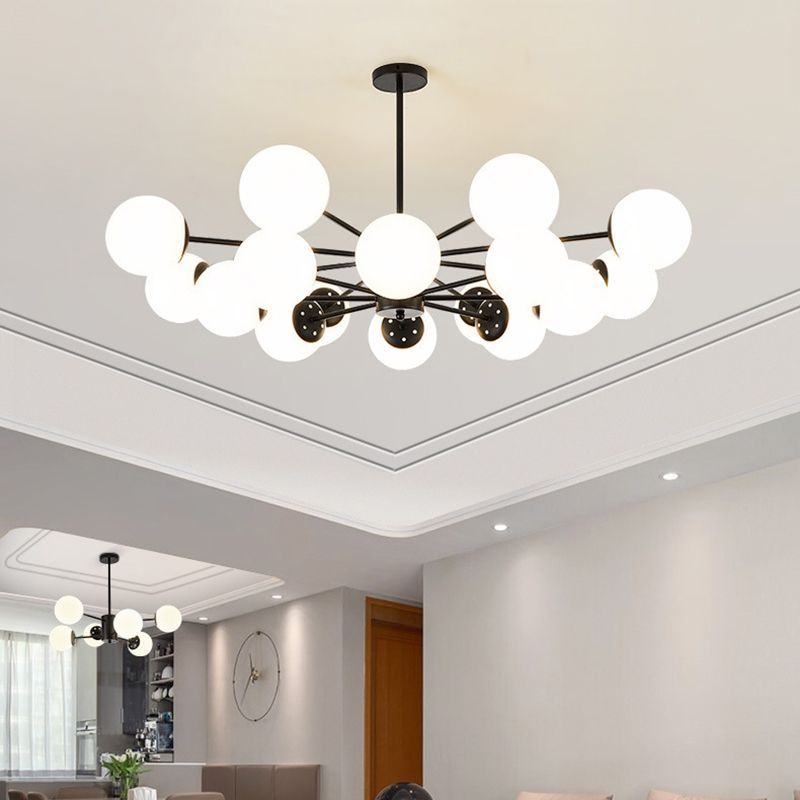 Multi-Lights Single-Tier Nordic Simple Style Metal LED Pendant Chandelier Light