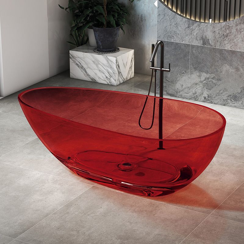 Flat Bottom Soaking Bathtub Antique Finish Oval Modern Bath Tub