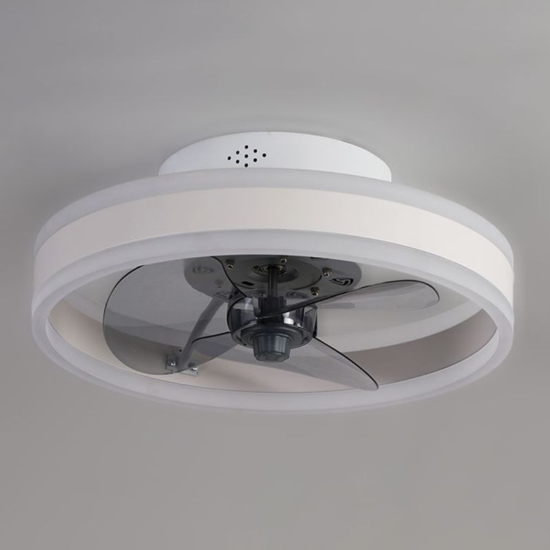 Round Shape Metal Ceiling Fan Modern Style 1 Light  Ceiling Fan Lamp