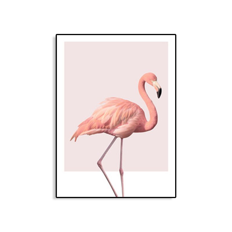 Pink Flamingo Canvas Art Textured Tropical Girls Bedroom Wall Decor, Multiple Sizes