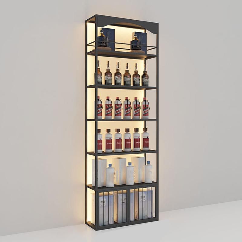 Glam Metal Wine Bottle Rack Floor Bottle Holder for Living Room