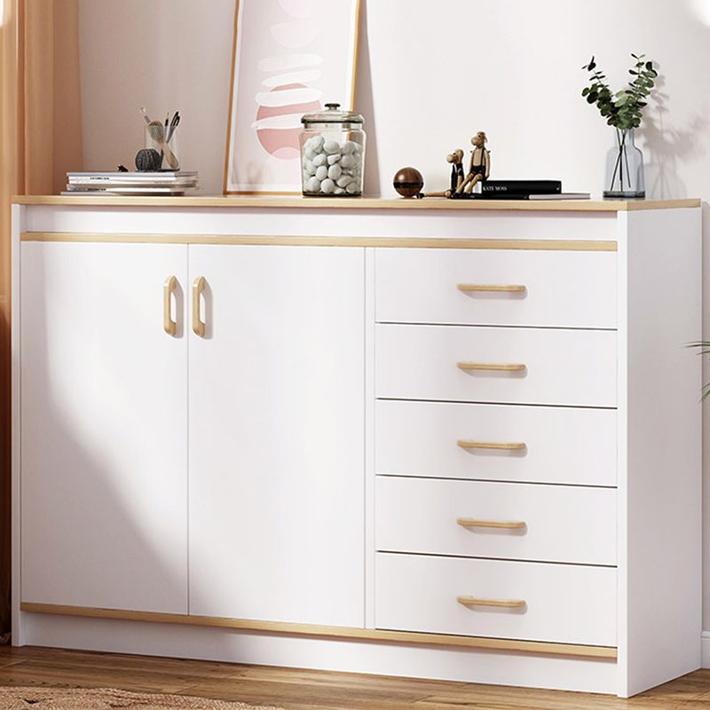 13.38" Wide Rectangle Accent Chest White Wood Accent Cabinet