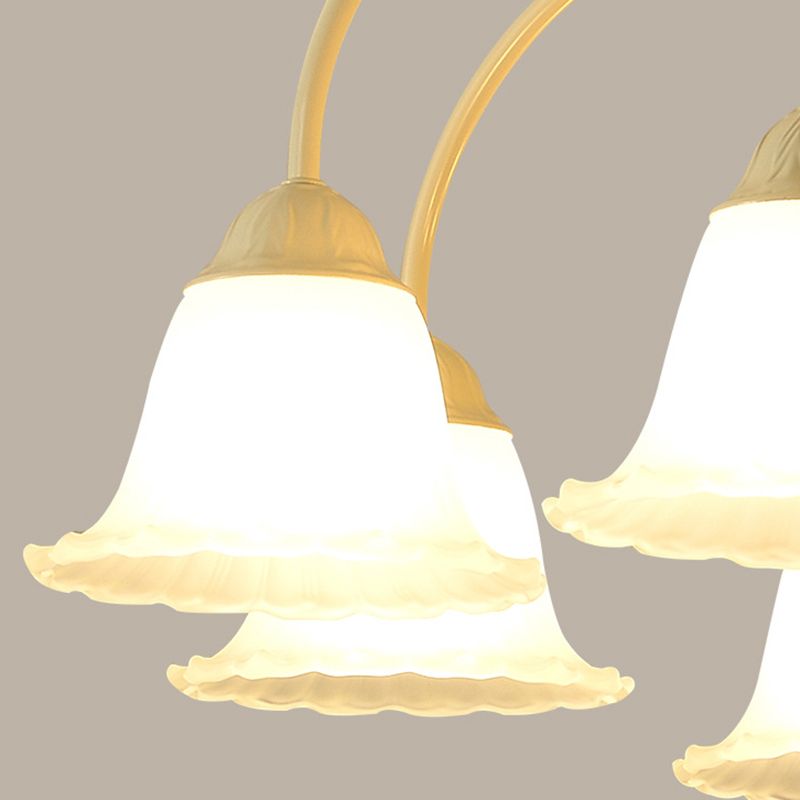 Modern Ceiling Lamp Multi-lights Semi-flush Mount Light Fixture with Glass Shade