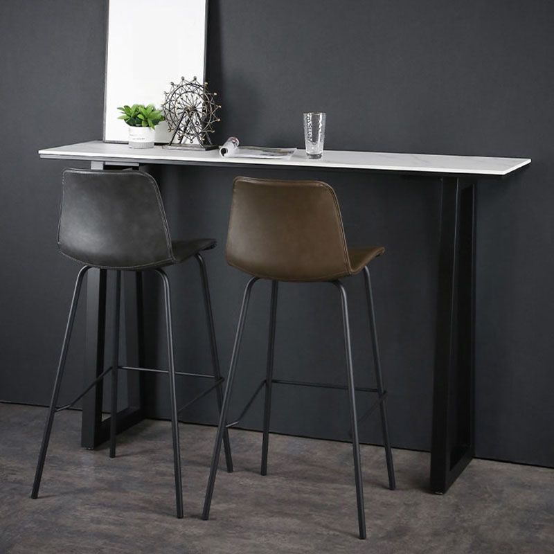 Industrial White Top Counter Table 42-inch Height Table for Living Room